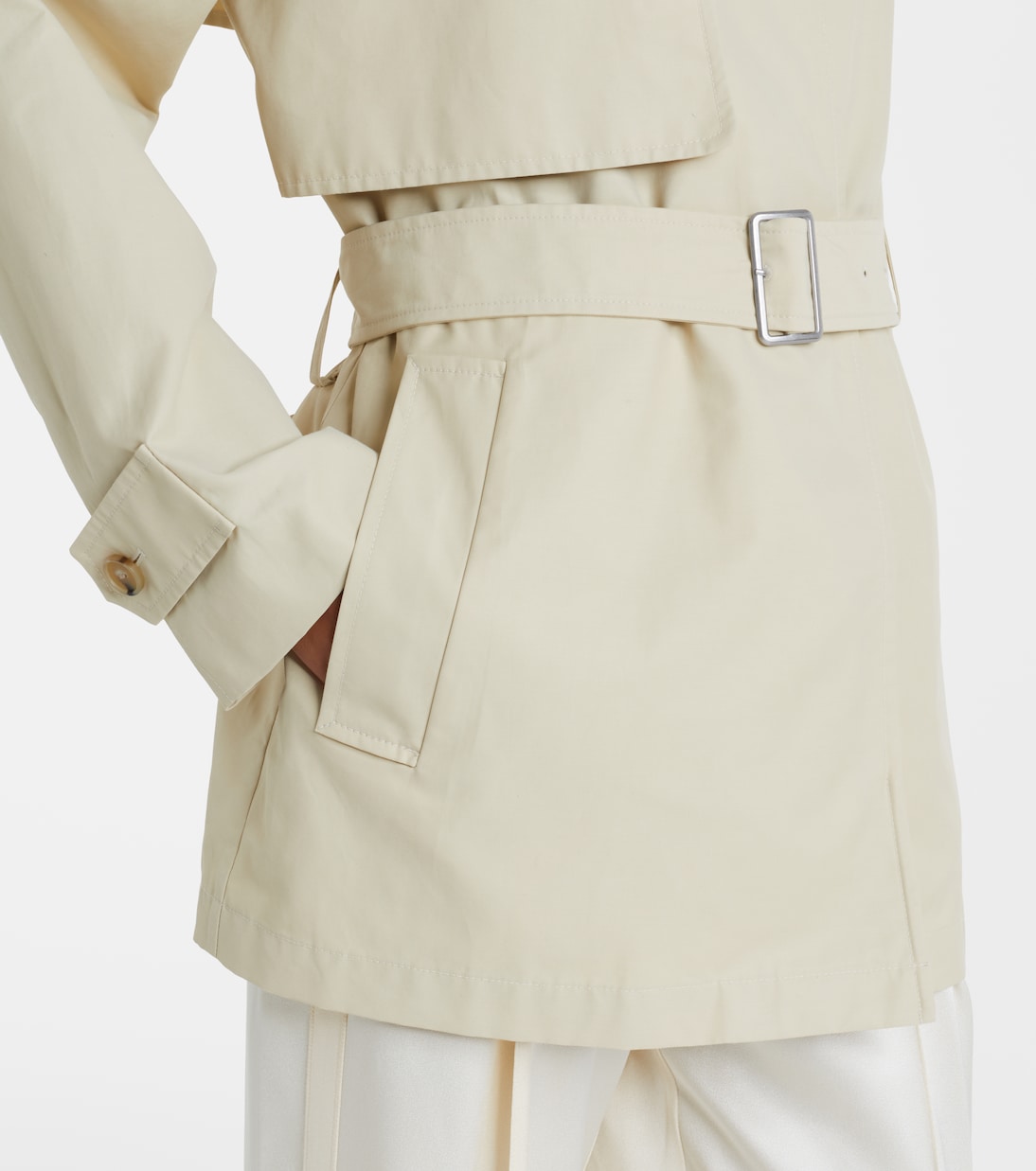 Cotton-blend cropped trench coat | Vince