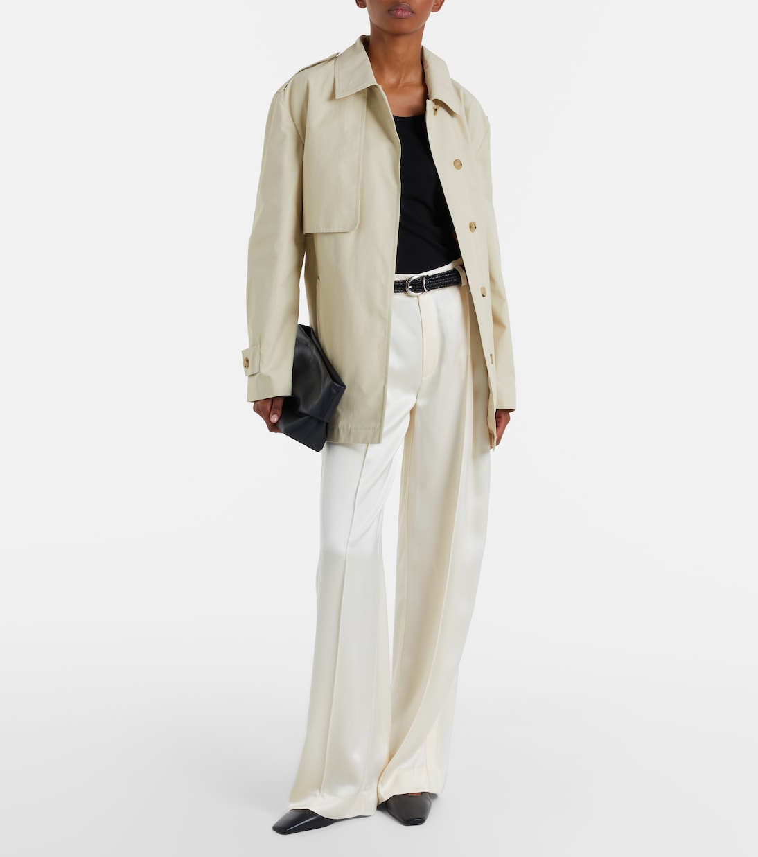 Cotton-blend cropped trench coat | Vince