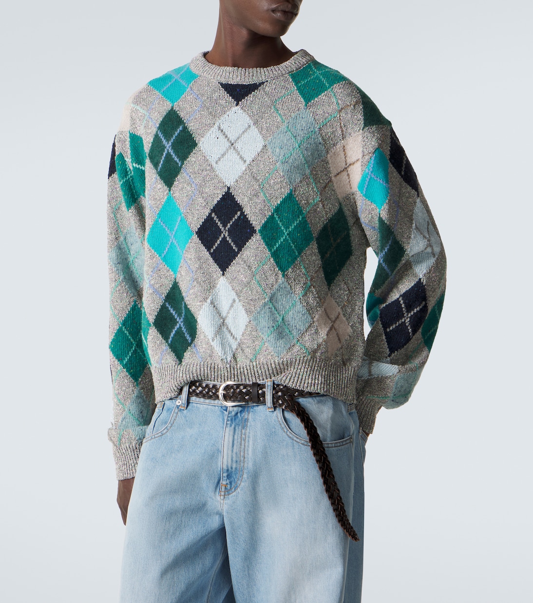 Argyle wool and cotton-blend sweater | ERL
