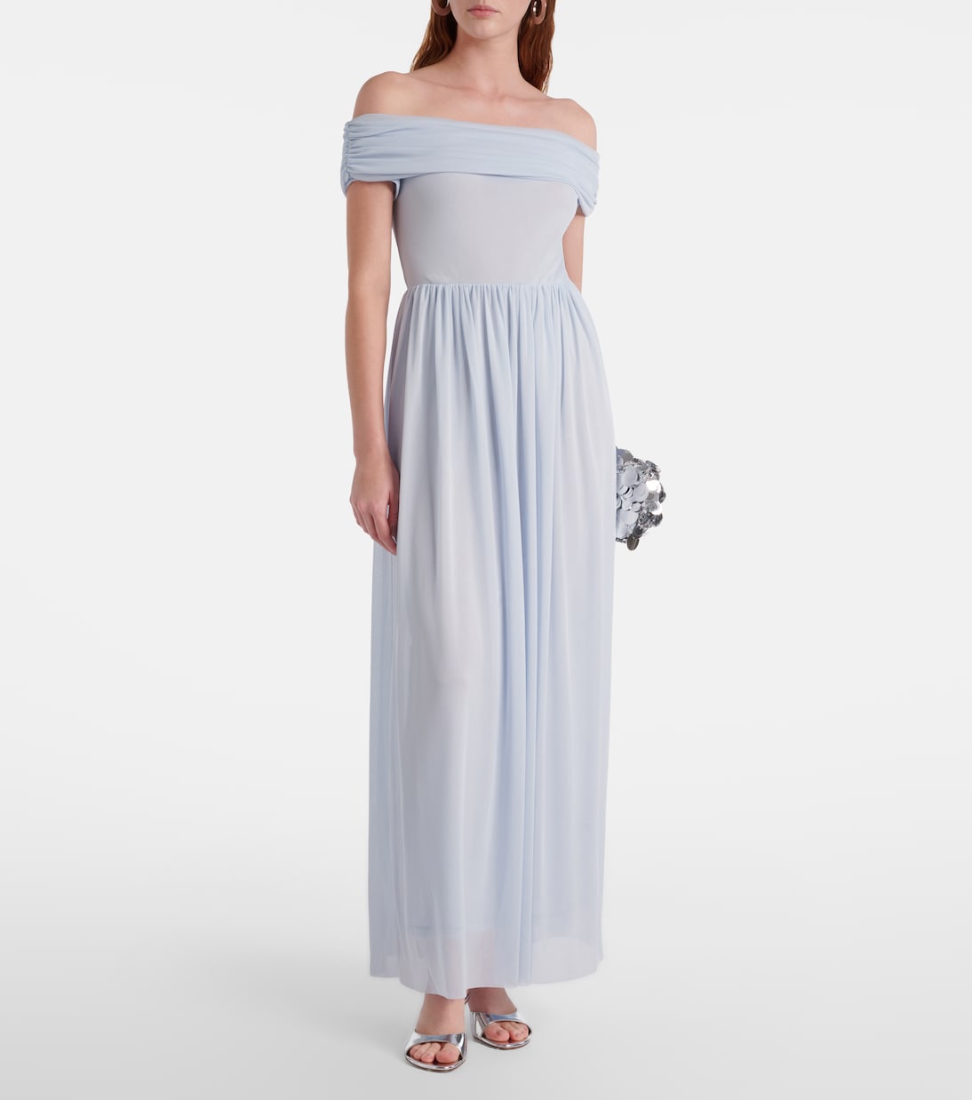 Draped off-shoulder maxi dress | Rotate