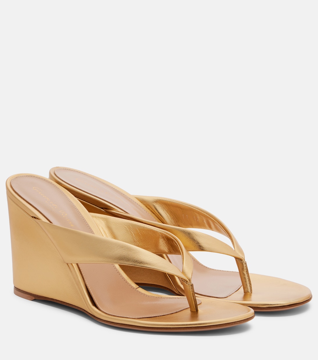 Leather wedge thong sandals | Gianvito Rossi