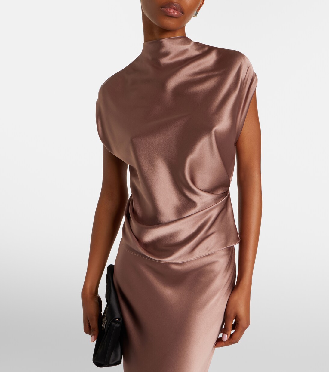 Draped silk satin top | The Sei