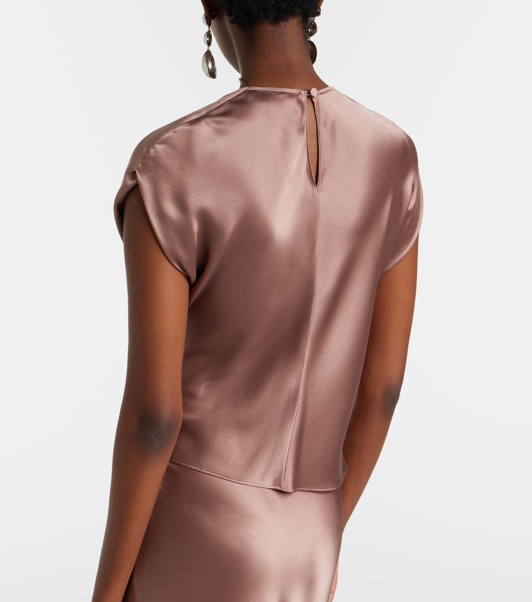 Draped silk satin top | The Sei