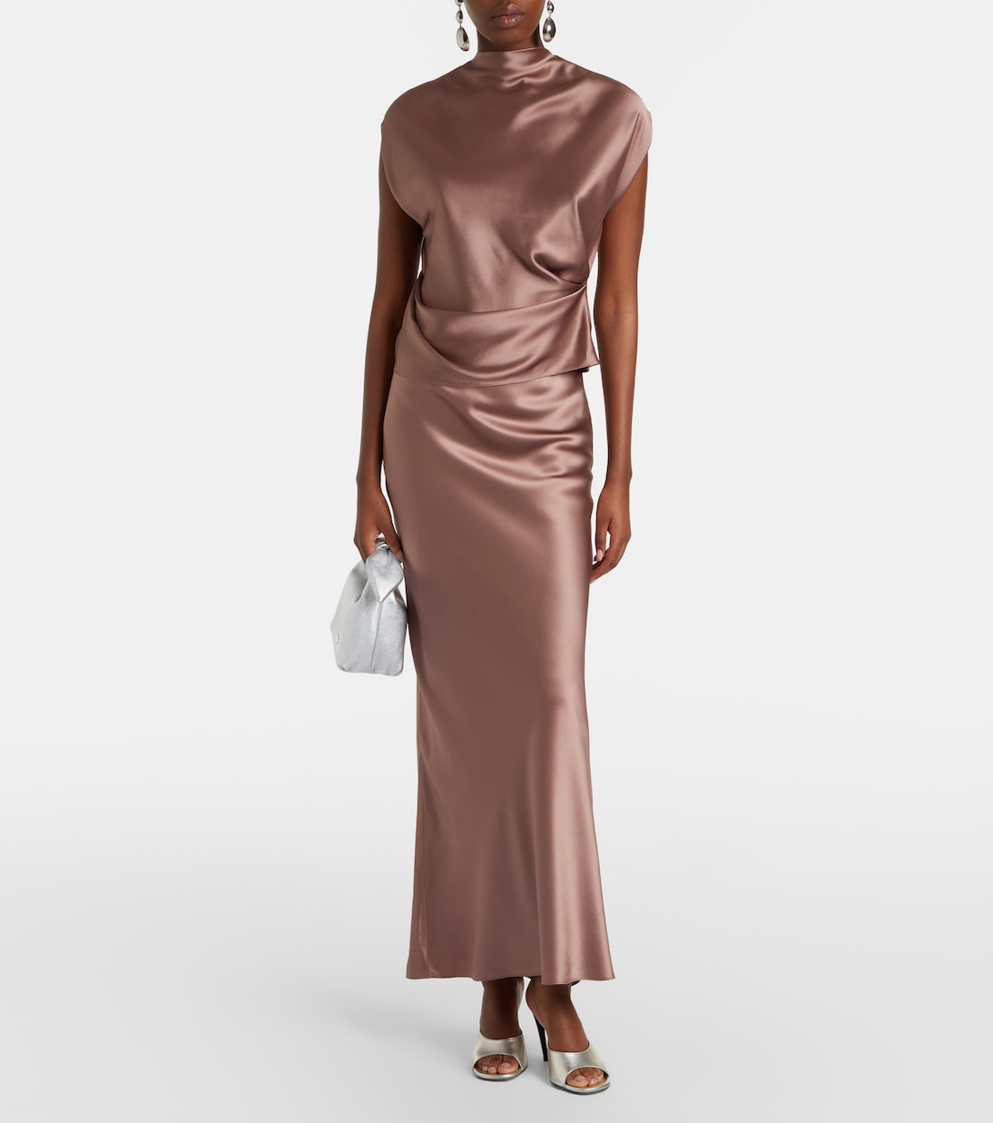 Draped silk satin top | The Sei
