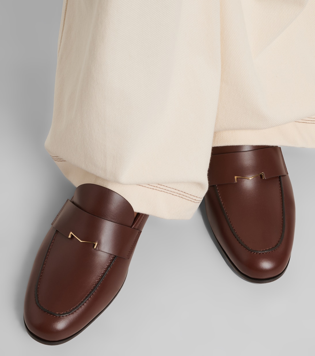 Embellished leather penny loafers | Max Mara
