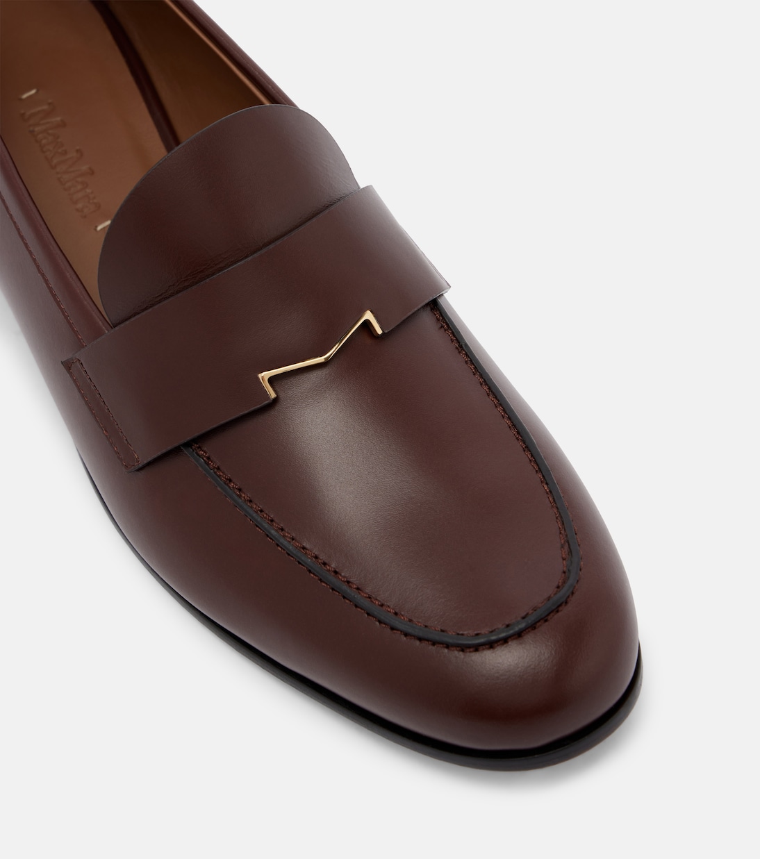 Embellished leather penny loafers | Max Mara