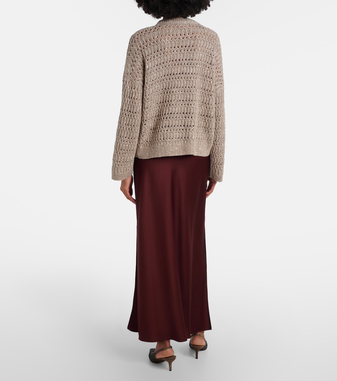 Satin maxi skirt | Brunello Cucinelli