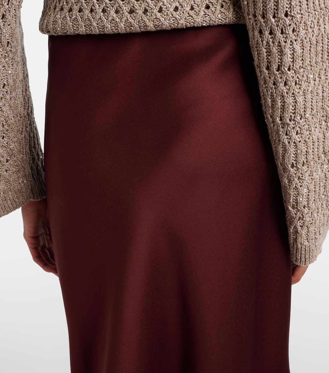 Satin maxi skirt | Brunello Cucinelli