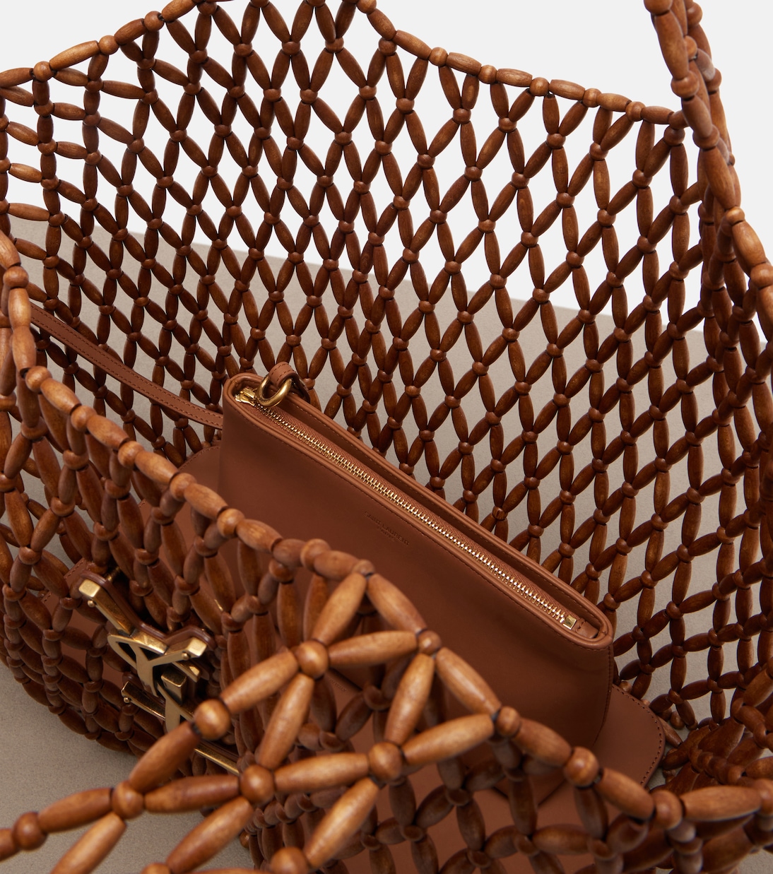 Icare Cassandre Medium wood shopper | Saint Laurent