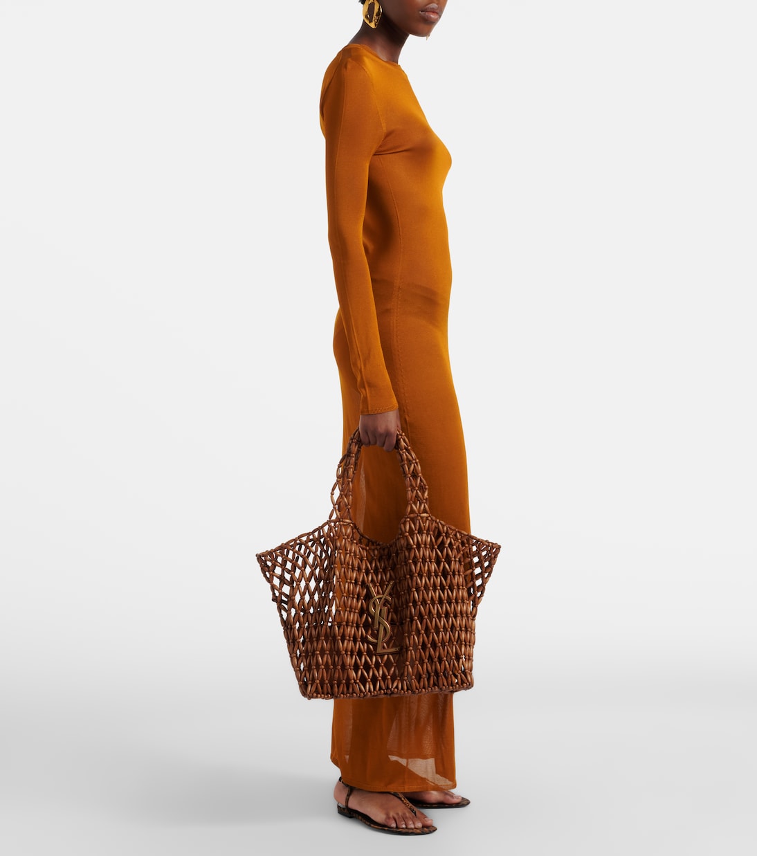 Icare Cassandre Medium wood shopper | Saint Laurent