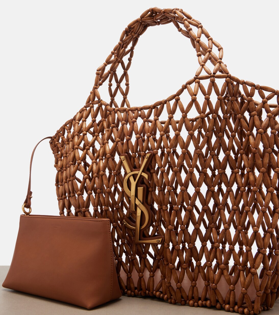 Icare Cassandre Medium wood shopper | Saint Laurent