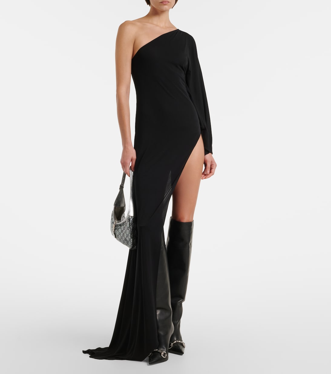 Asymmetric jersey maxi dress | Gucci