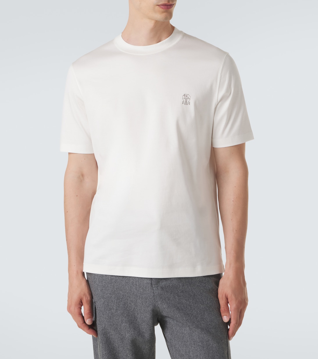 Logo cotton jersey T-shirt  | Brunello Cucinelli