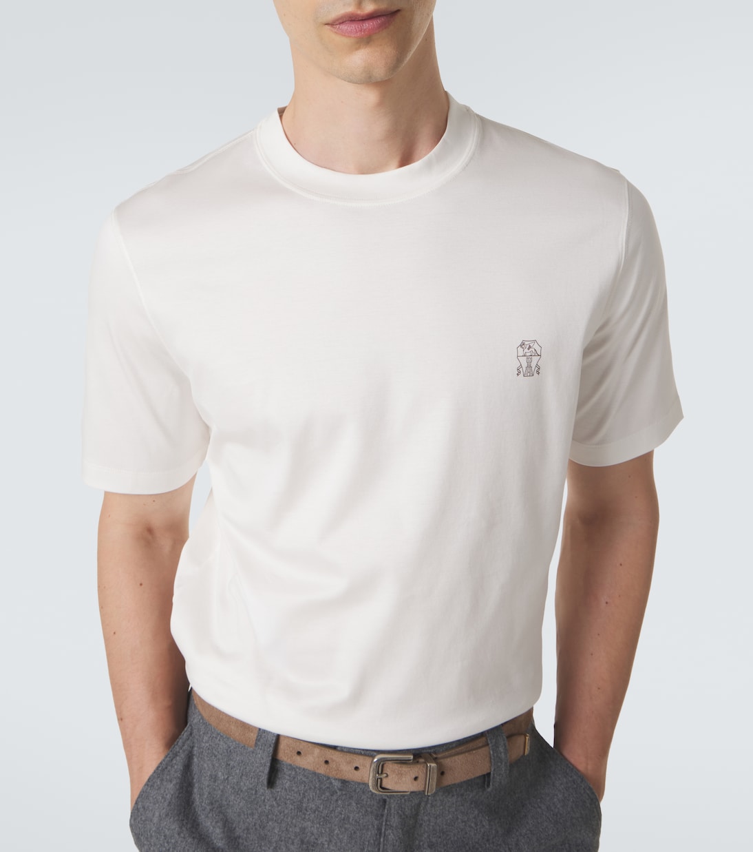 Logo cotton jersey T-shirt  | Brunello Cucinelli