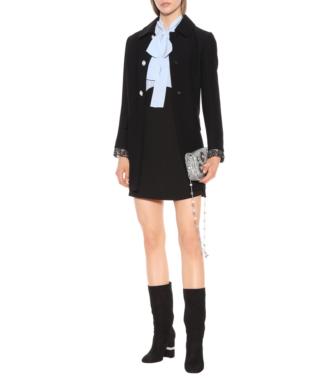 Minikleid aus Seide und Crêpe | Miu Miu