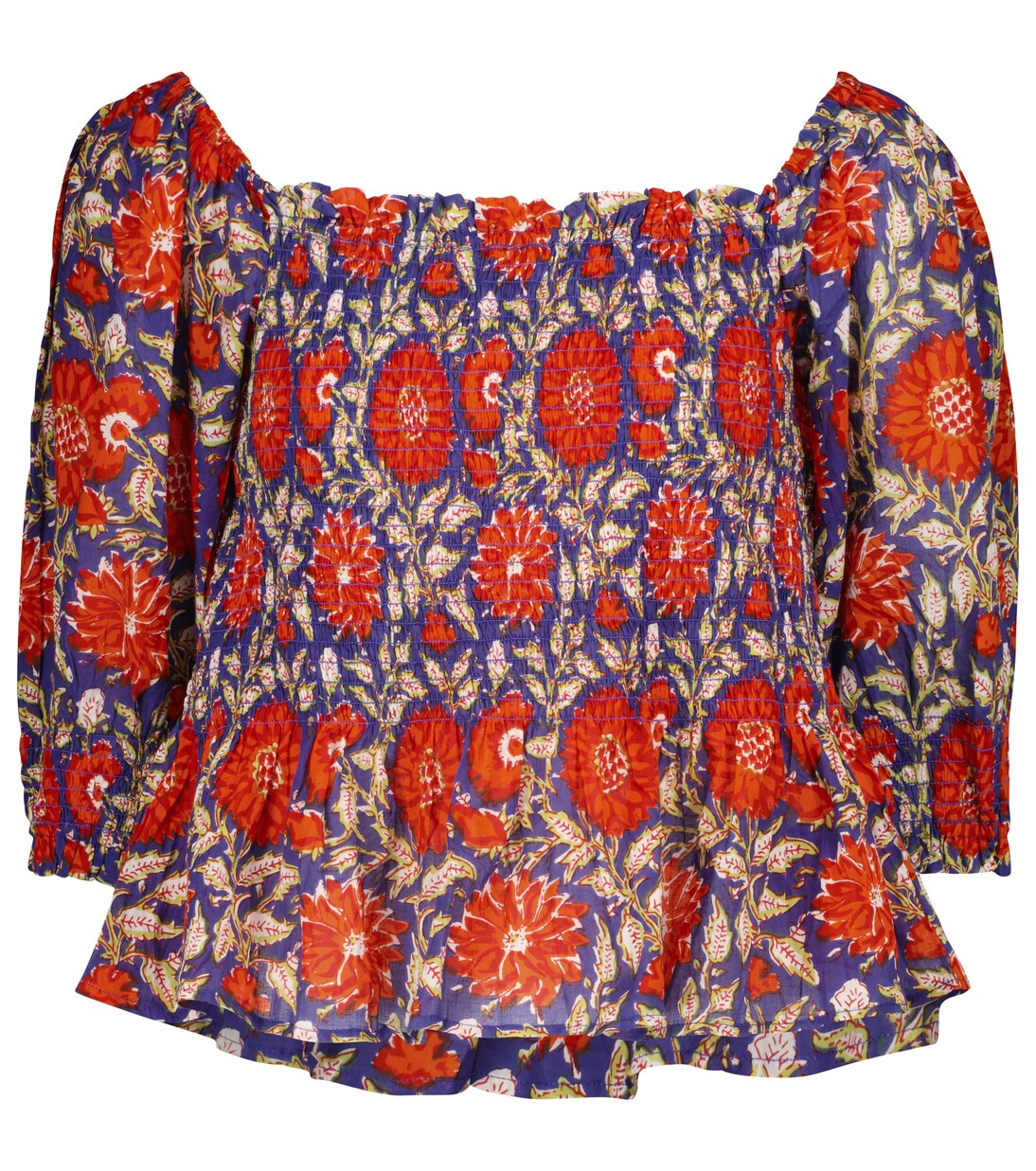 Corryn printed cotton top | Velvet