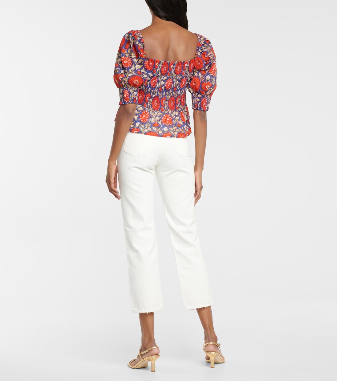 Corryn printed cotton top | Velvet