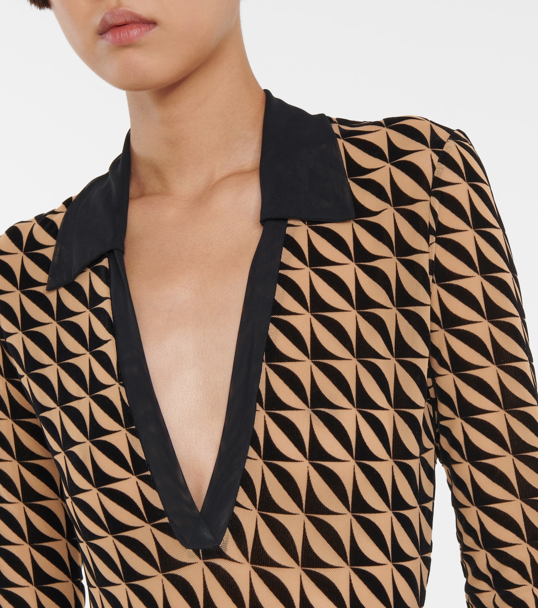 Body aus Jacquard-Mesh | David Koma