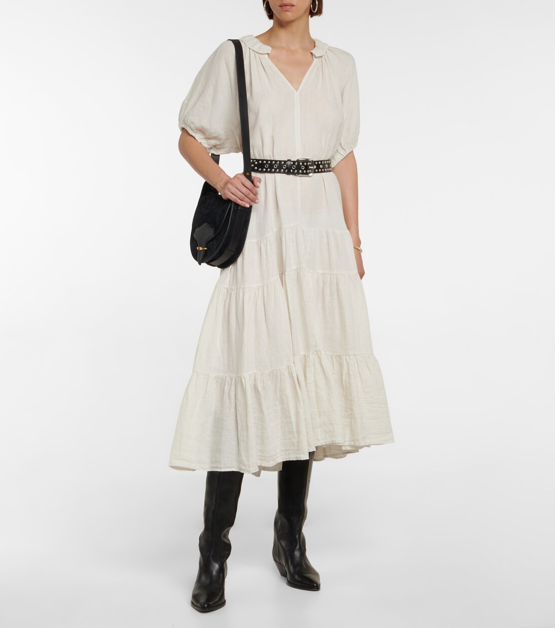 Robe midi Karina en lin | Velvet