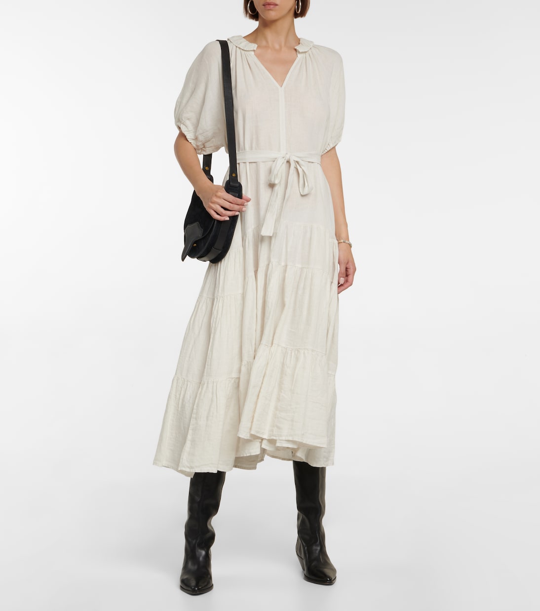 Robe midi Karina en lin | Velvet