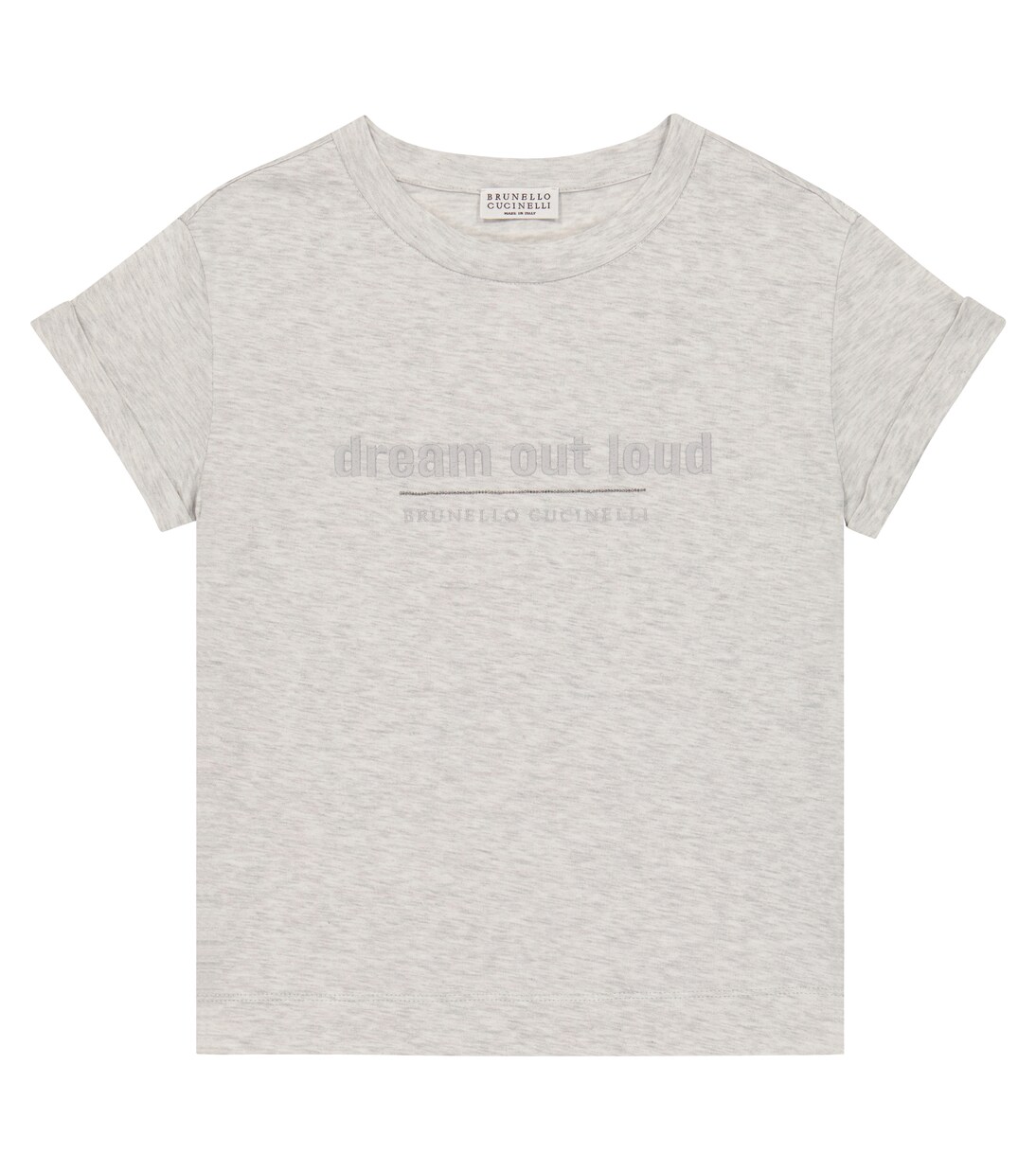 Embroidered cotton jersey T-shirt | Brunello Cucinelli Kids