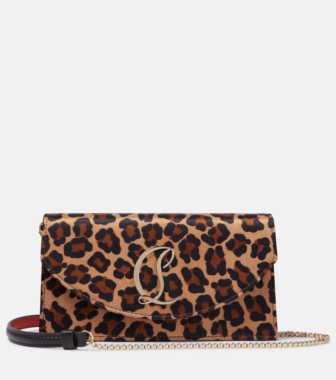 Loubi54 leopard-print satin clutch | Christian Louboutin