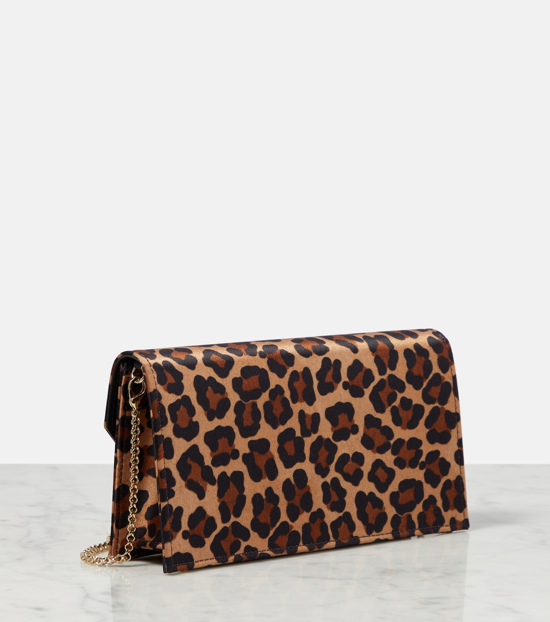Loubi54 leopard-print satin clutch | Christian Louboutin