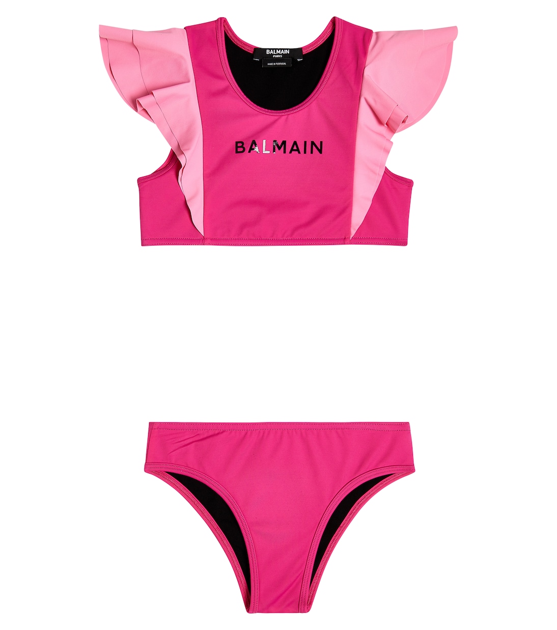 Logo ruffle-trimmed bikini | Balmain Kids