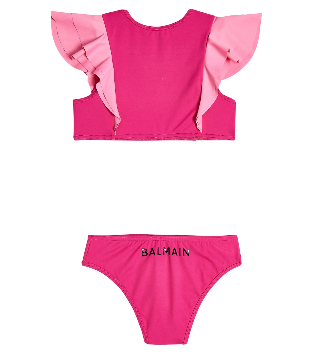 Logo ruffle-trimmed bikini | Balmain Kids