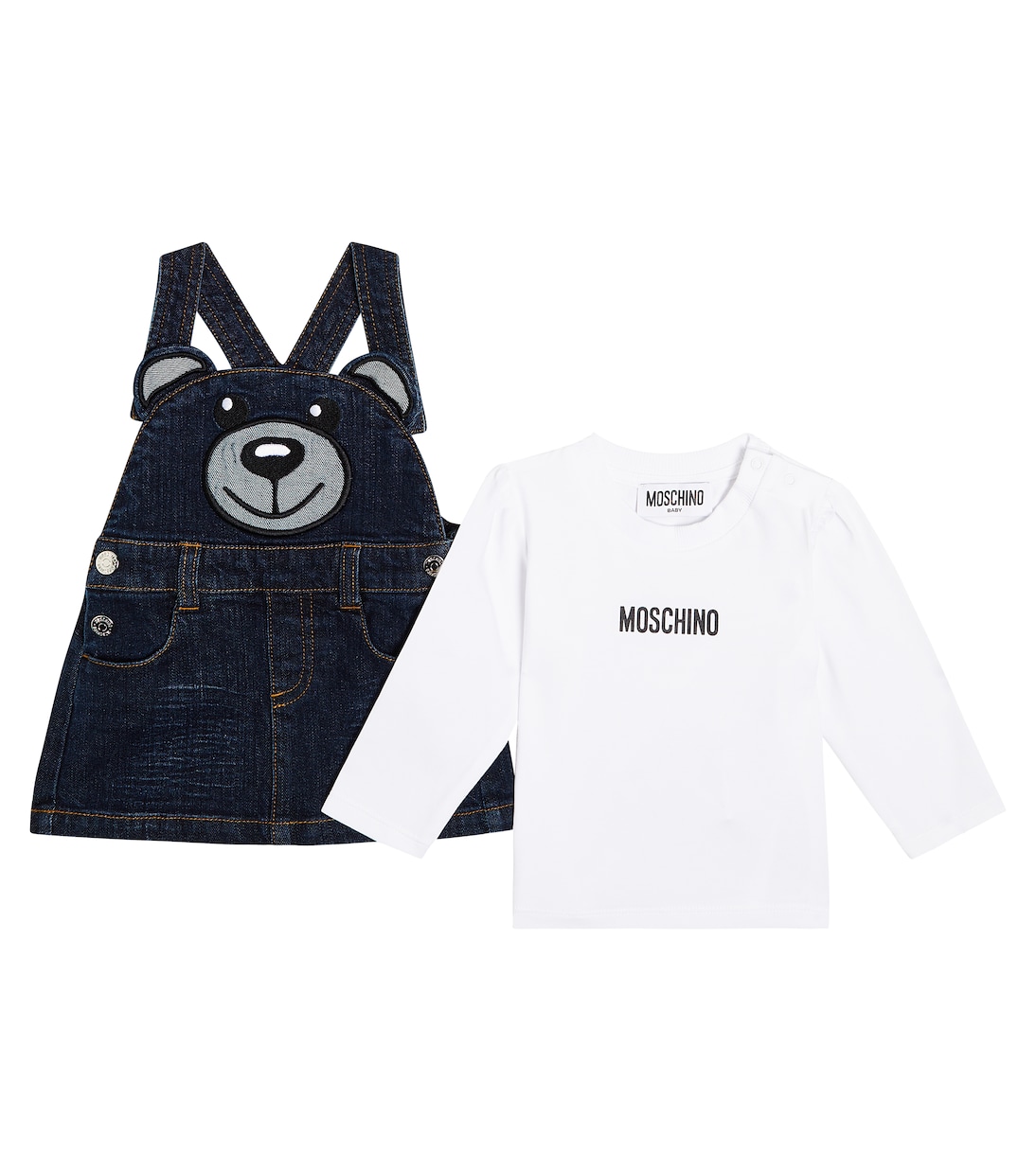 Baby Teddy Bear dress and T-shirt set | Moschino Kids