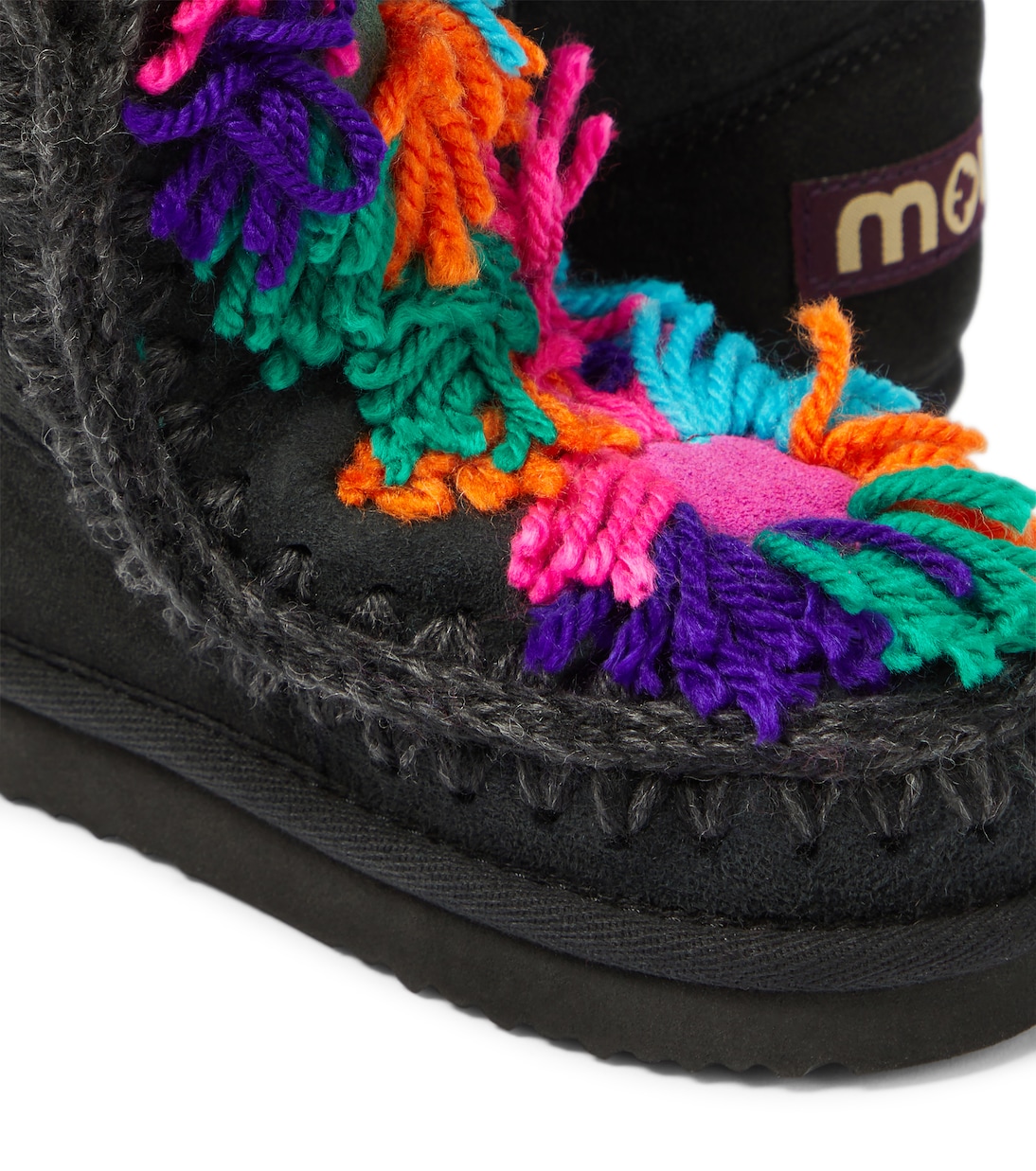 Floral-appliqué suede boots | Mou Kids