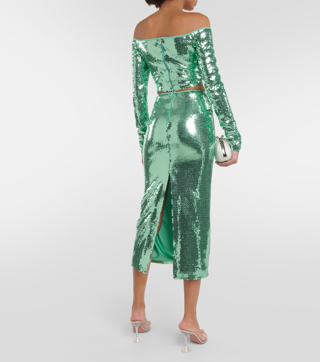 Cropped-Top mit Pailletten | David Koma