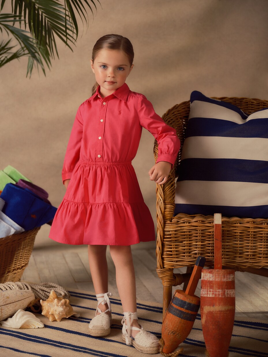Tiered cotton poplin dress | Polo Ralph Lauren Kids