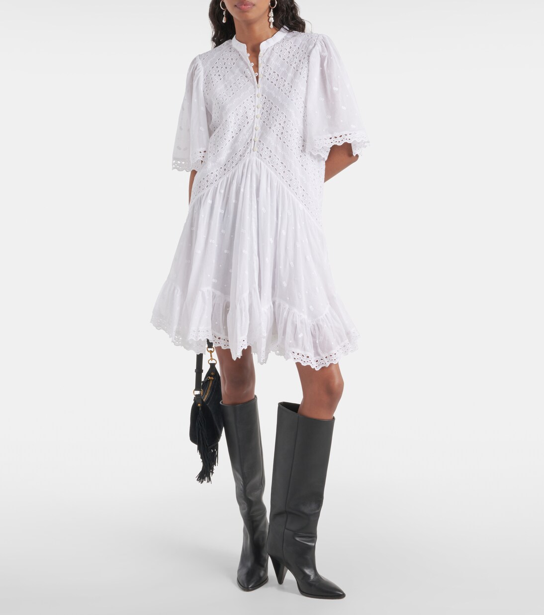 Robe Slayae brodée en coton | Marant Etoile