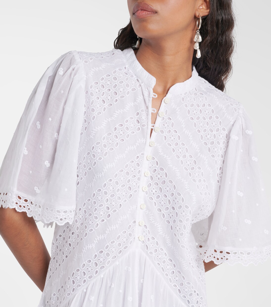 Robe Slayae brodée en coton | Marant Etoile