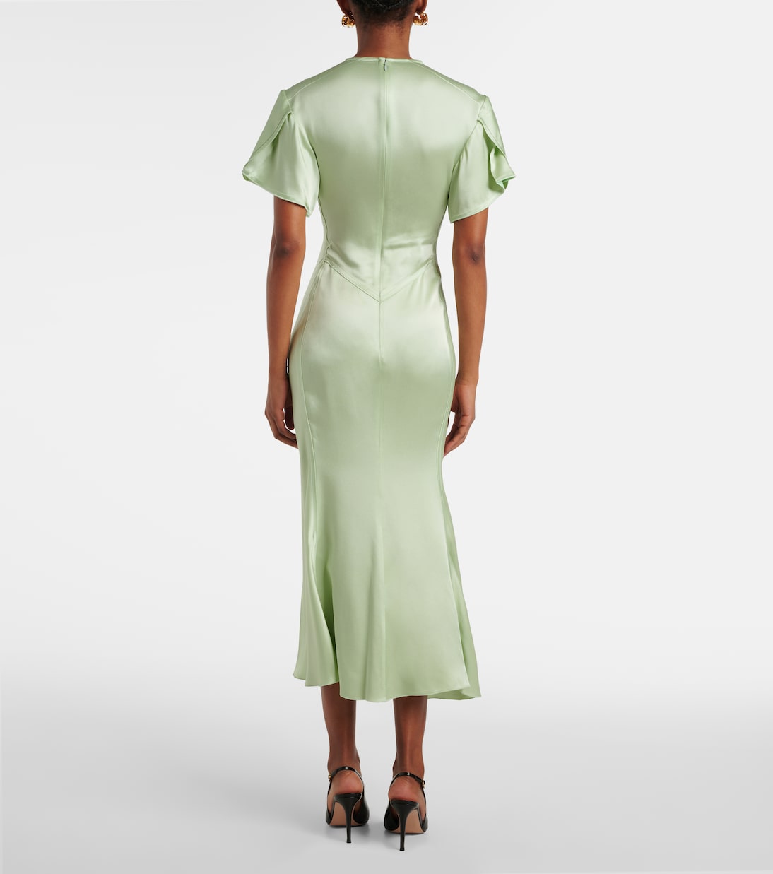 Robe midi en crêpe de satin  | Victoria Beckham
