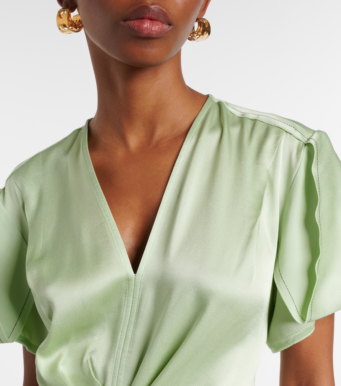 Robe midi en crêpe de satin  | Victoria Beckham