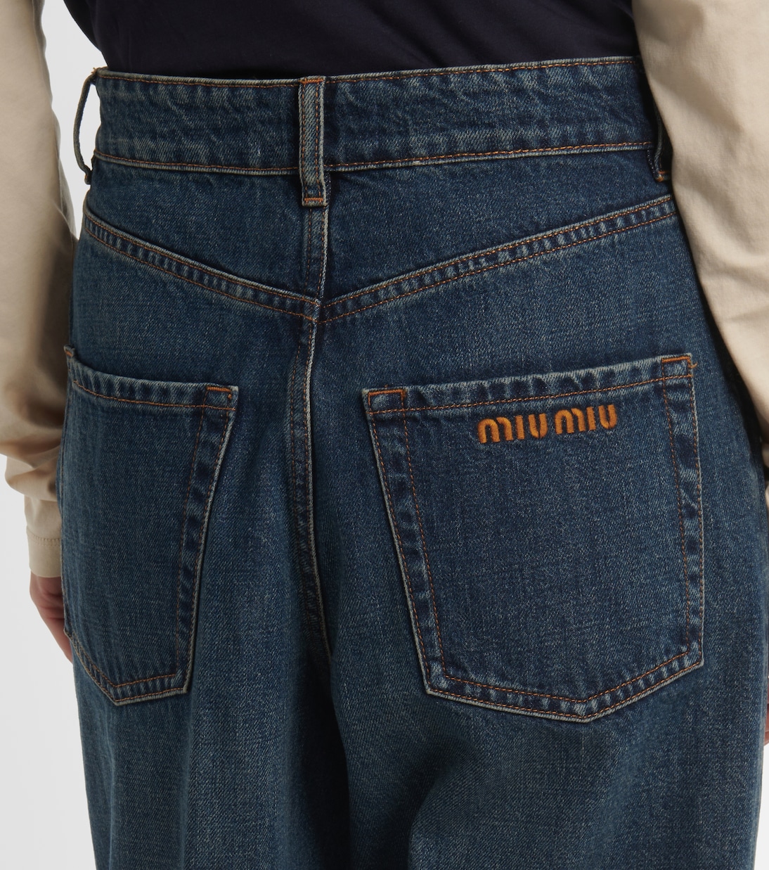 High-Rise Boyfriend Jeans | Miu Miu