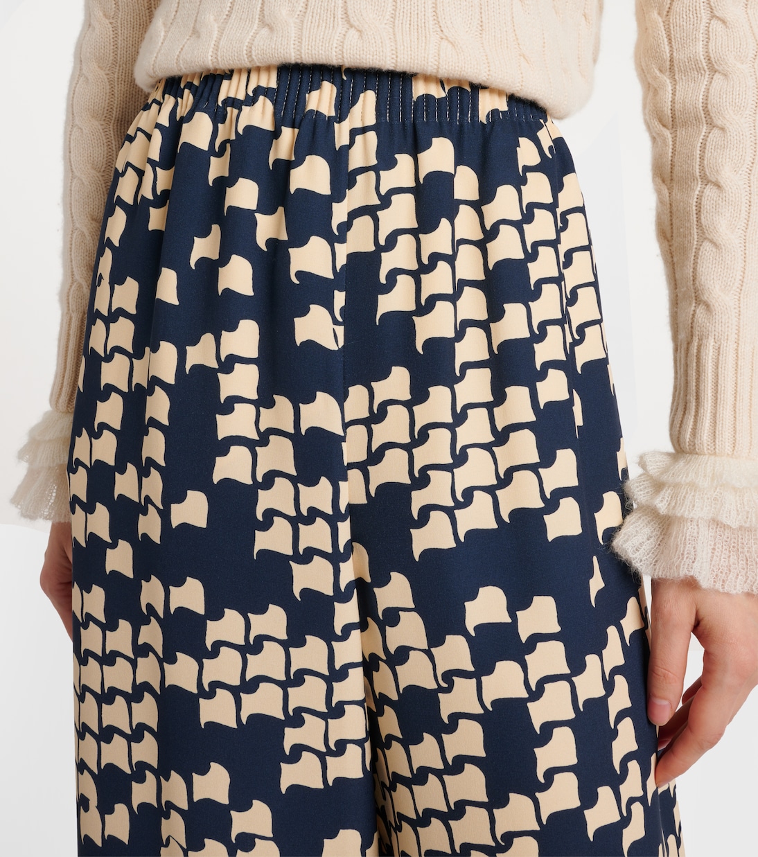 Pantalon ample imprimé en Cady Couture | Valentino