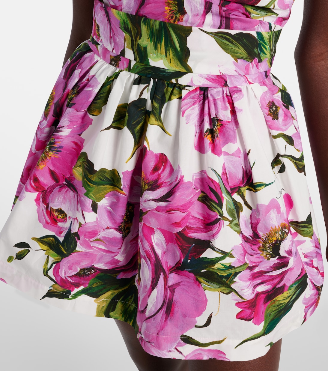 Floral pleated cotton minidress | Dolce&Gabbana