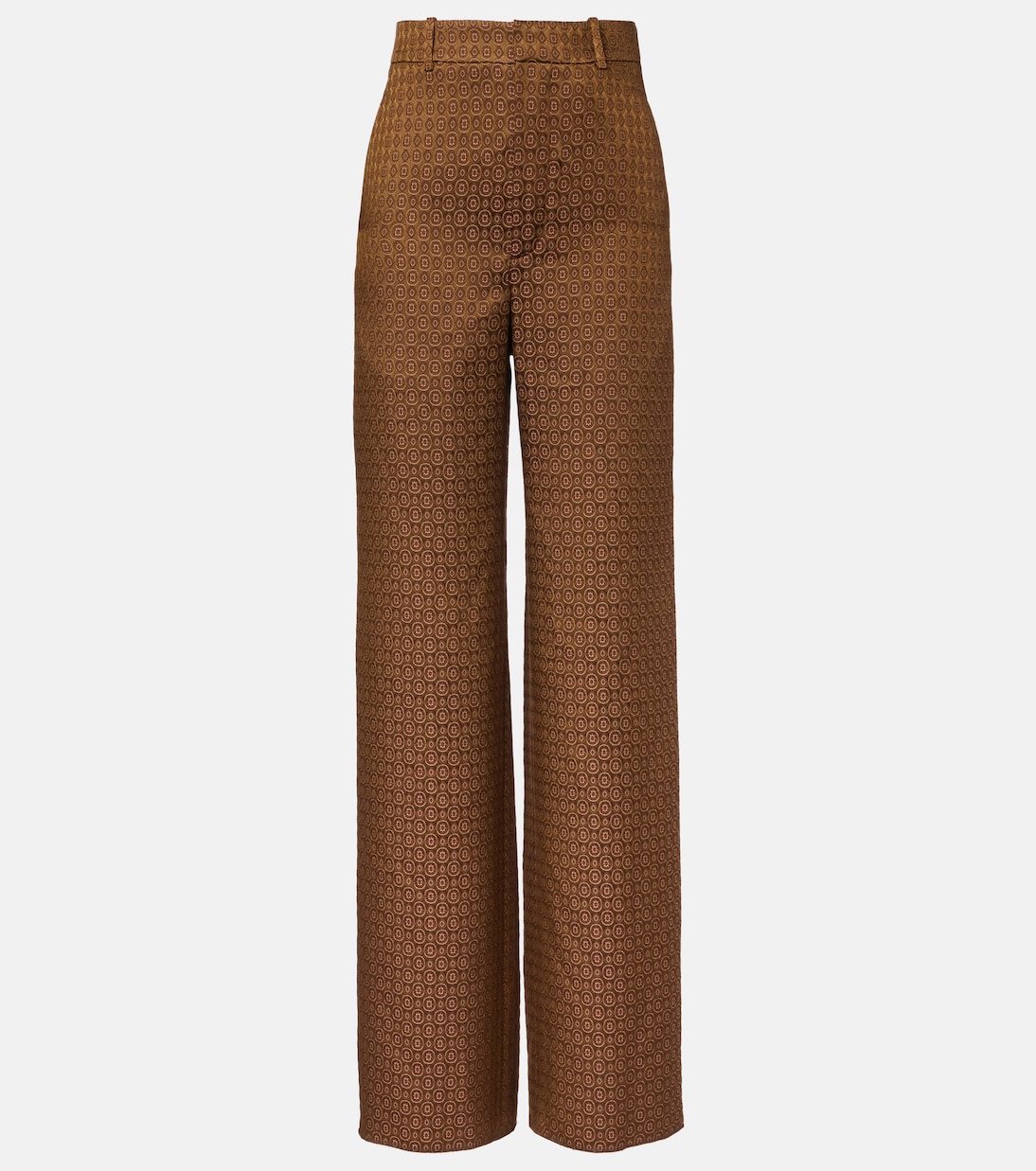 High-rise jacquard wide-leg pants | Saint Laurent