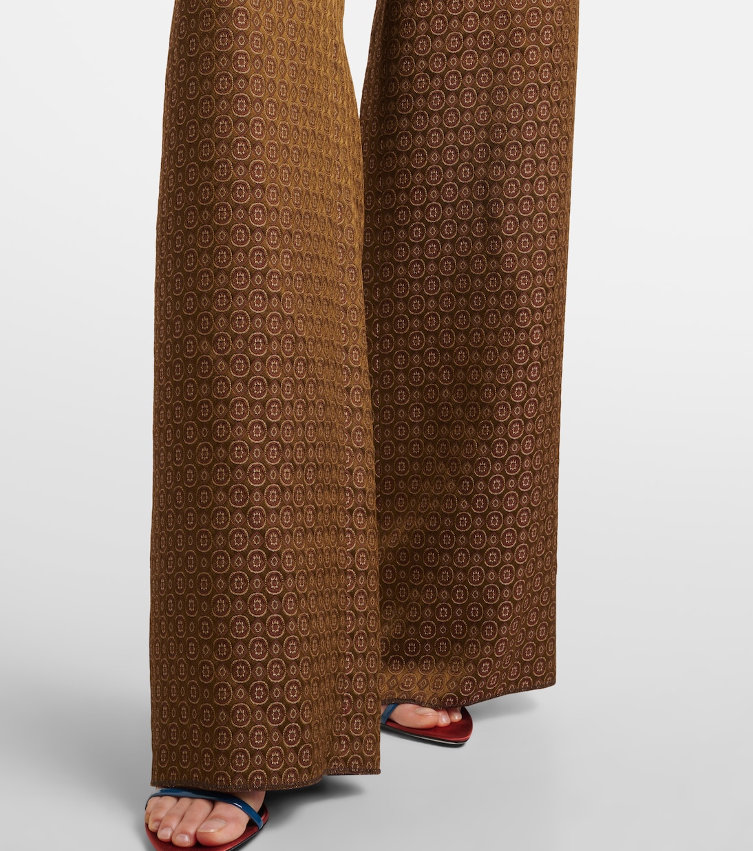 High-rise jacquard wide-leg pants | Saint Laurent