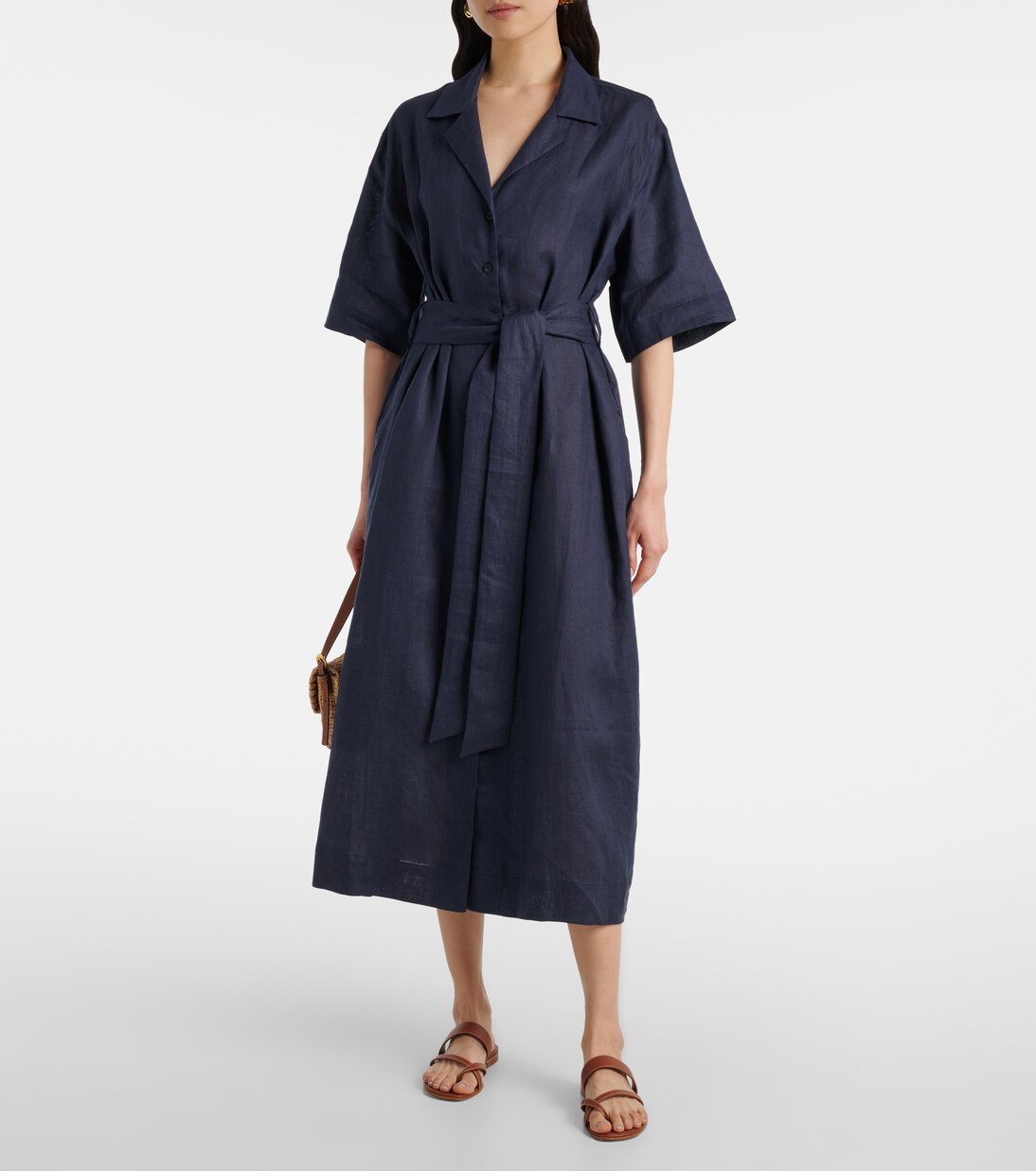 Robe midi Larnaca en lin | Asceno