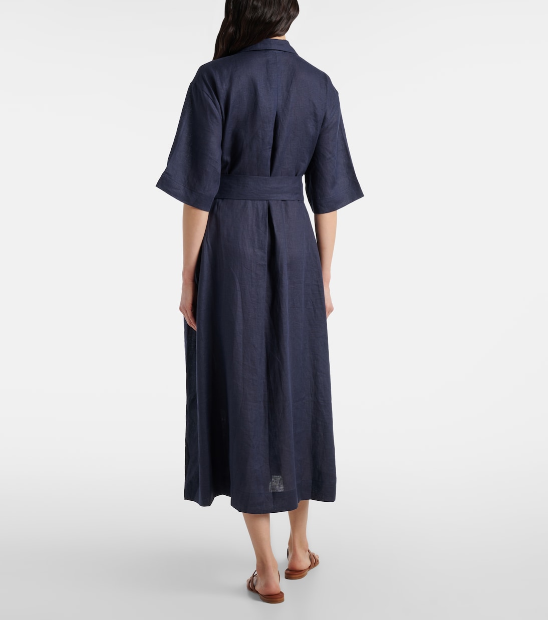 Robe midi Larnaca en lin | Asceno