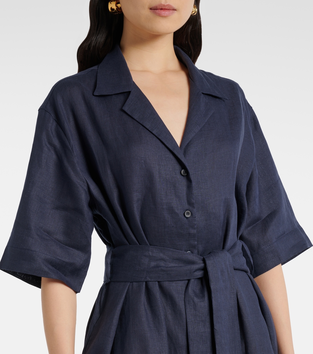 Robe midi Larnaca en lin | Asceno