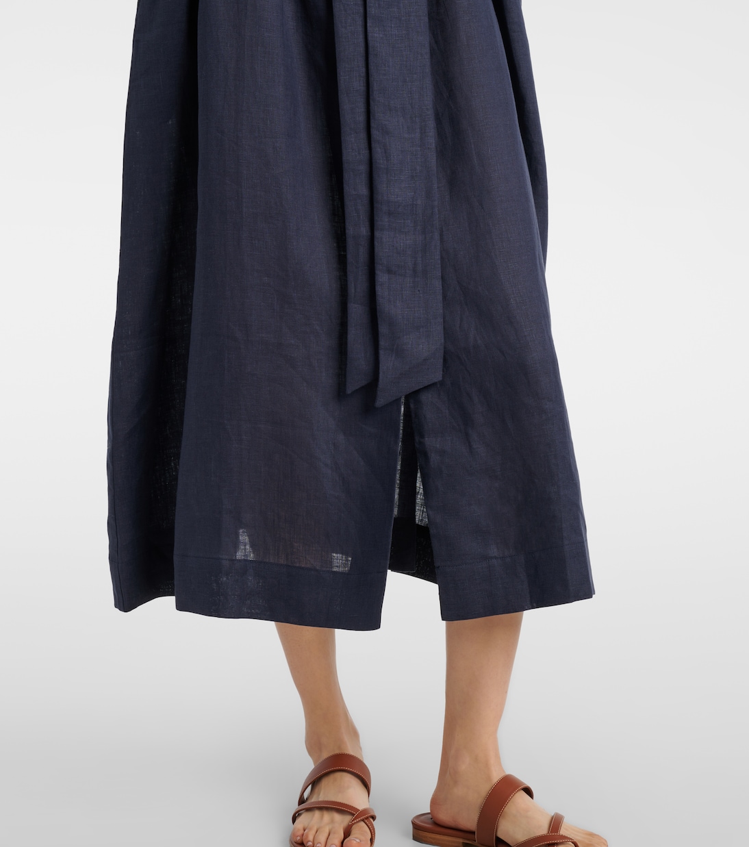 Robe midi Larnaca en lin | Asceno