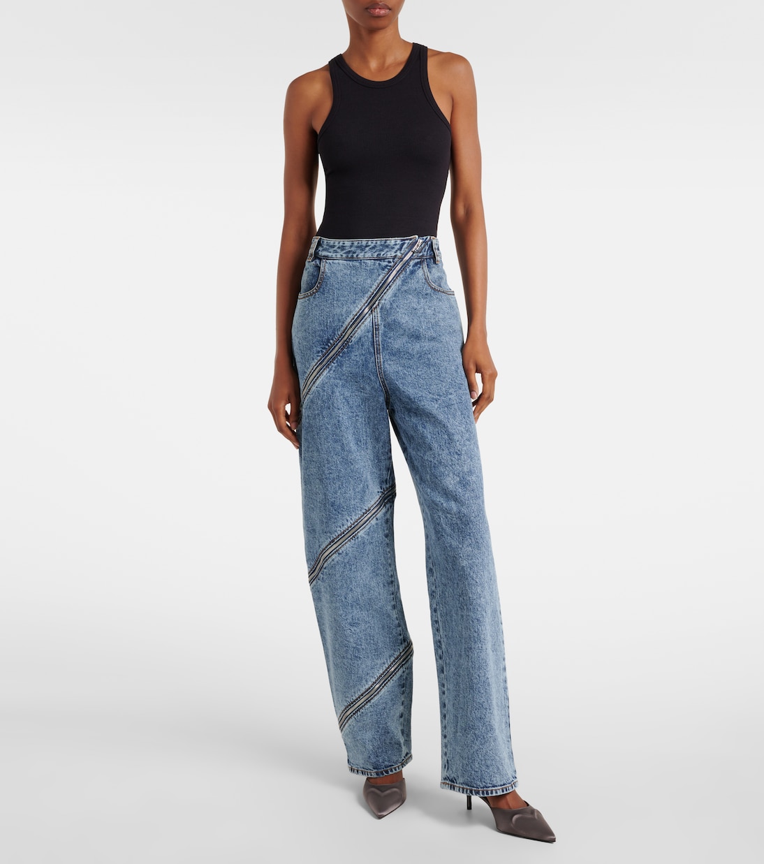 Le Cœur 3D 55 satin mules | Alaïa