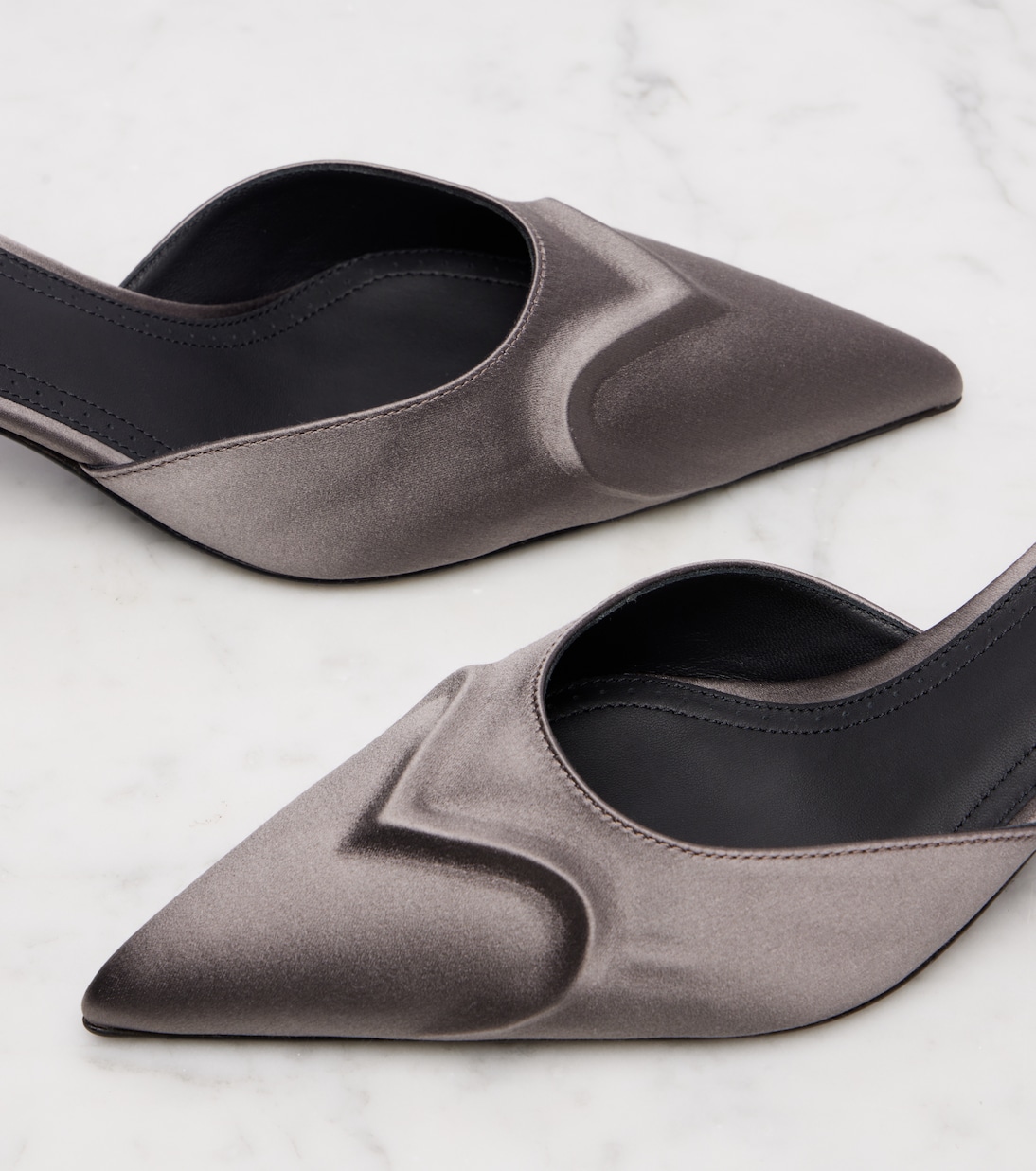 Le Cœur 3D 55 satin mules | Alaïa