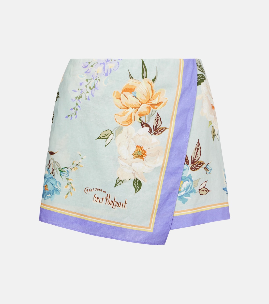 Bedruckte Shorts aus Leinen und Baumwolle | Self-Portrait