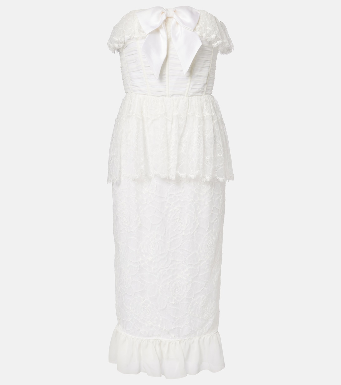 Abito bustier in georgette di pizzo e seta | Alessandra Rich